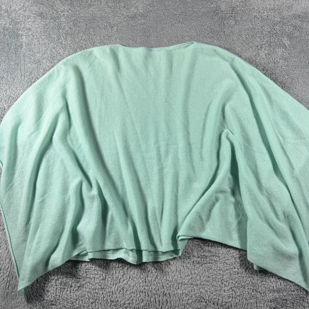 J.McLaughlin Poncho Mens OS Mint Green 100% Cashmere Knit Wrap Layering Piece